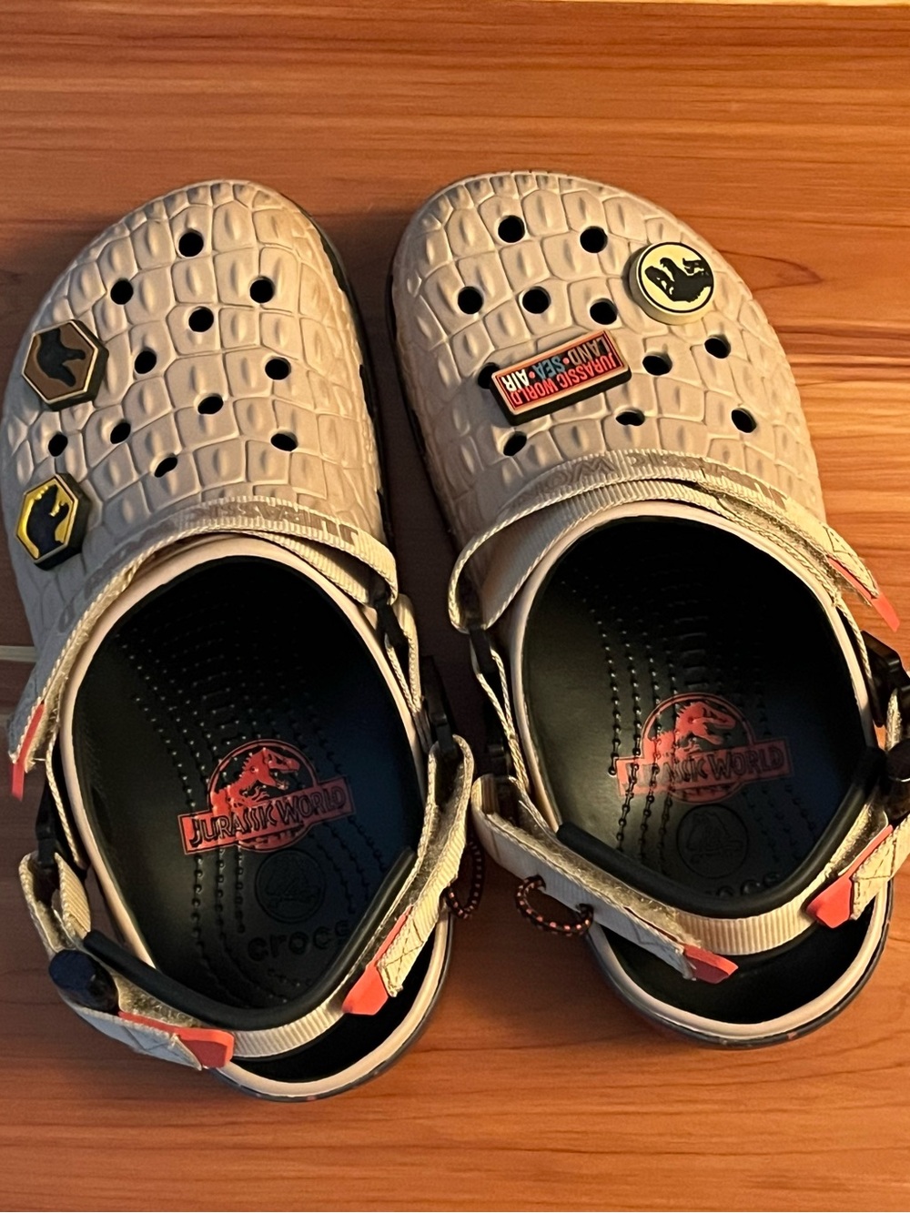 CROCS Adult Beige Jurassic World Clog Sandals with Charms